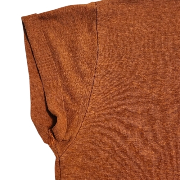 prAna Foundation Short Sleeve V-Neck Tee Rust Orange XLarge - Picture 8 of 9